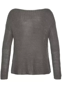 Pullover|LASCANA Rundhalspullover Khaki