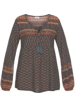 Blusen|Buffalo Schlupfbluse Petrol-Bedruckt