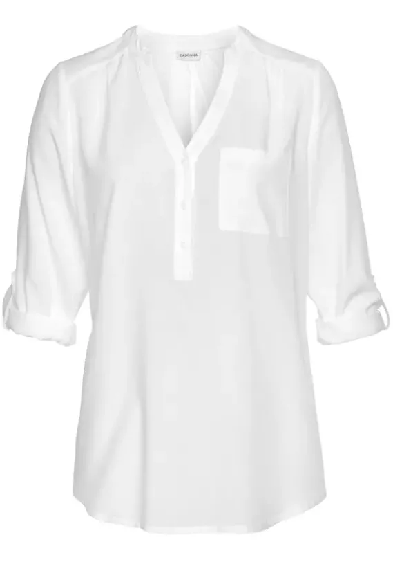 Blusen|LASCANA Schlupfbluse Weis