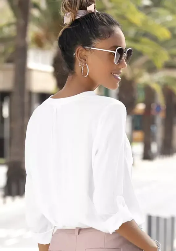 Blusen|LASCANA Schlupfbluse Weis