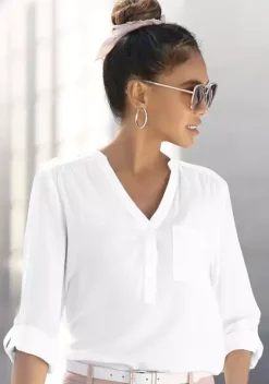 Blusen|LASCANA Schlupfbluse Weis