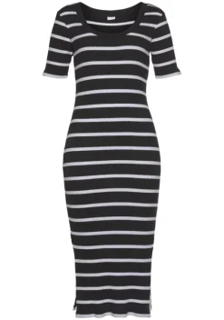 Strandkleider|LASCANA Shirtkleid Schwarz-Weis-Gestreift