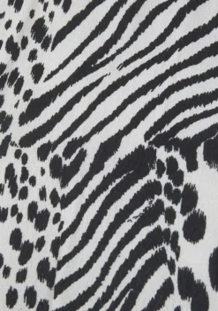 Damenshirts|Vivance Shirttop Creme-Schwarz Bedruckt
