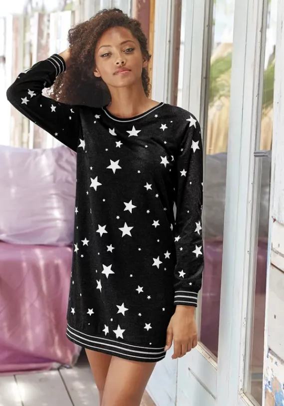 Vivance Dreams Nachthemden<Sleepshirt"Wb#Ot4-9Sd8012021-Vd Sternedruck"