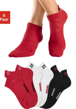Socken|Bench. Sneakersocken 2X Rot, 2X Weis, 2X Schwarz
