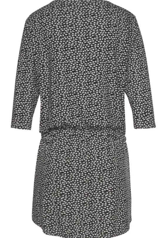 Kurze Kleider|s.Oliver Sommerkleid Schwarz-Creme-Bedruckt