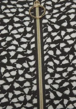 Kurze Kleider|s.Oliver Sommerkleid Schwarz-Creme-Bedruckt