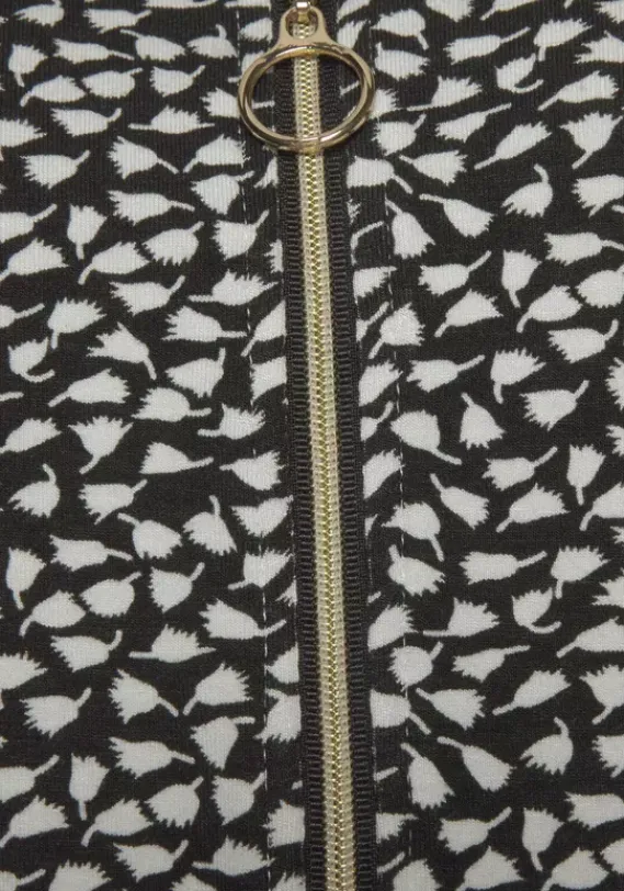 Kurze Kleider|s.Oliver Sommerkleid Schwarz-Creme-Bedruckt