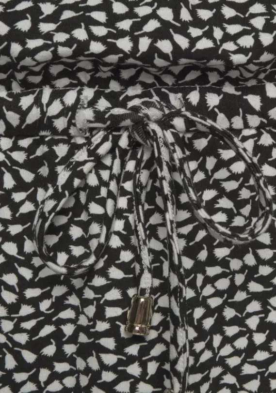 Kurze Kleider|s.Oliver Sommerkleid Schwarz-Creme-Bedruckt