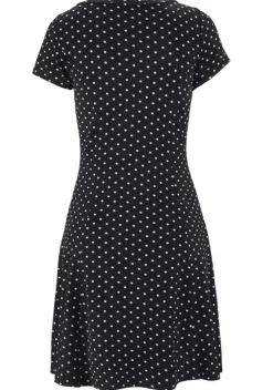 Kurze Kleider|Beachtime Sommerkleid Schwarz-Weis-Gepunktet