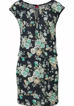 Strandkleider|s.Oliver Sommerkleid Schwarz-Grun