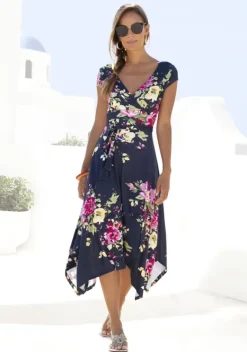 Kurze Kleider|Beachtime Sommerkleid Marine-Bedruckt