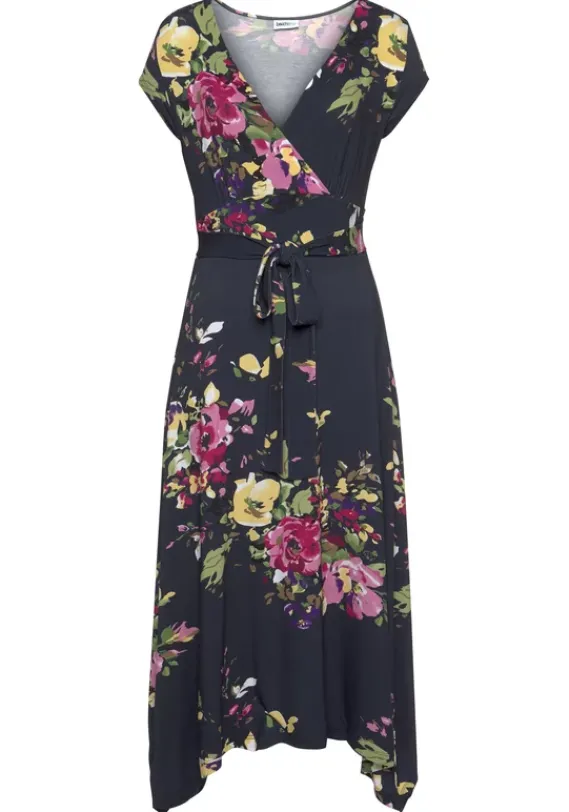 Kurze Kleider|Beachtime Sommerkleid Marine-Bedruckt