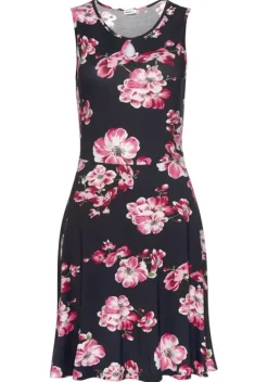 Kurze Kleider|Beachtime Sommerkleid Marine-Bedruckt