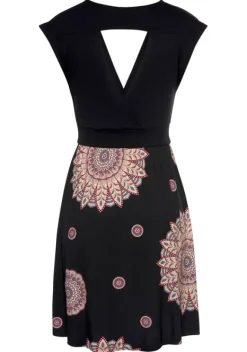Kurze Kleider|Beachtime Sommerkleid Schwarz-Bedruckt