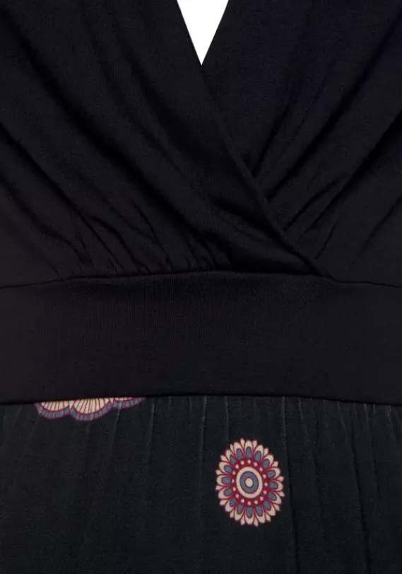 Kurze Kleider|Beachtime Sommerkleid Schwarz-Bedruckt