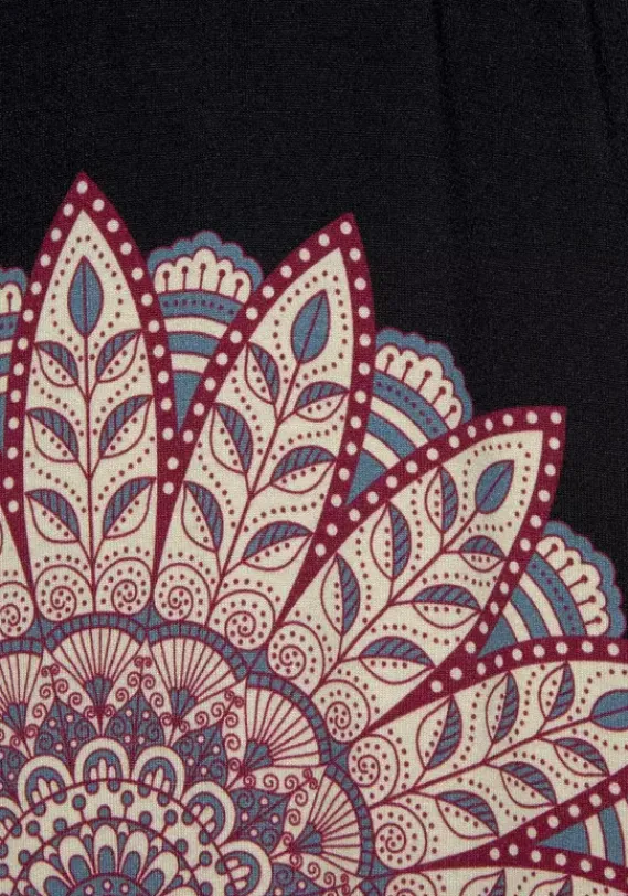 Kurze Kleider|Beachtime Sommerkleid Schwarz-Bedruckt