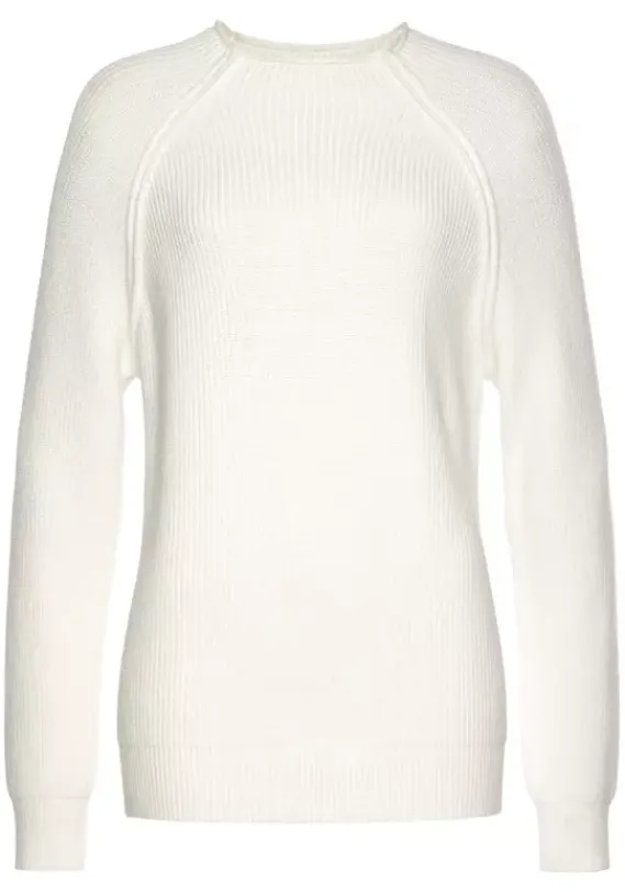 Pullover|LASCANA Stehkragenpullover Wollweis