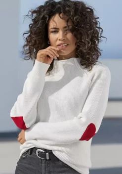 Pullover|LASCANA Stehkragenpullover Wollweis