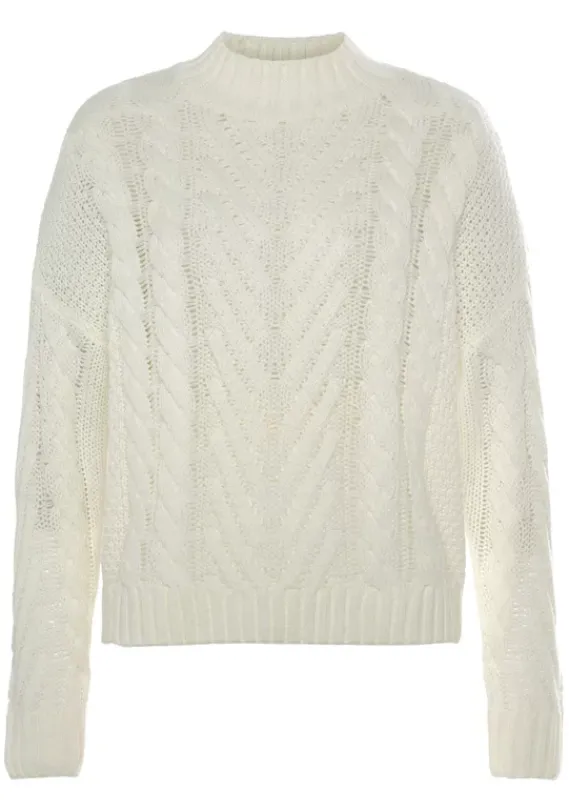 Pullover|LASCANA Stehkragenpullover Creme