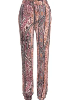 Lange Hosen|Buffalo Strandhose Rosa-Bedruckt