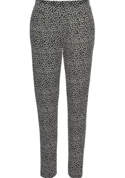 Lange Hosen|s.Oliver Strandhose Schwarz-Creme-Bedruckt