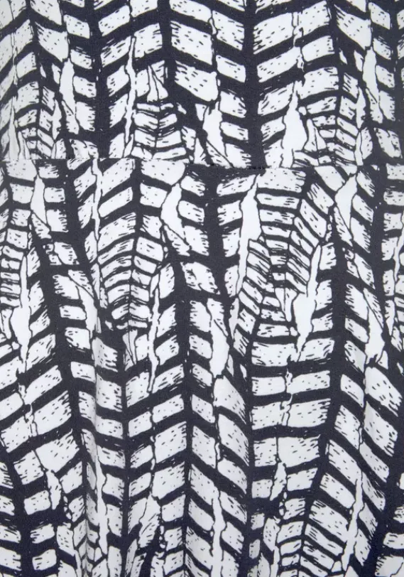 Kurze Kleider|Beachtime Strandkleid Dunkelblau-Weis-Bedruckt