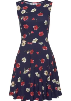 Kurze Kleider|Beachtime Strandkleid Marine-Rot-Bedruckt