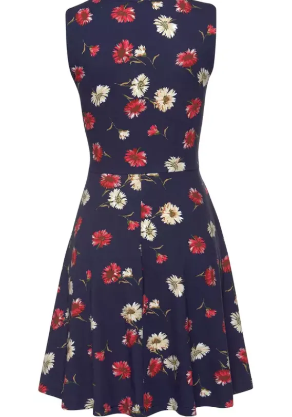 Kurze Kleider|Beachtime Strandkleid Marine-Rot-Bedruckt