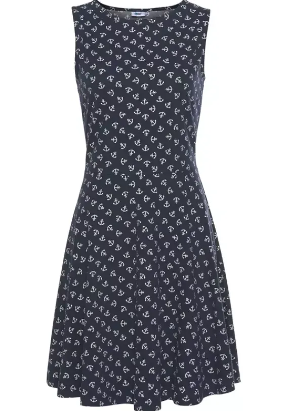 Kurze Kleider|Beachtime Strandkleid Marine-Weis