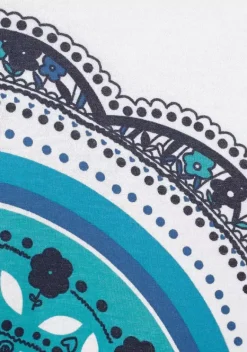 Kurze Kleider|Beachtime Strandkleid Blau-Bedruckt