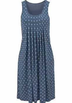 Kurze Kleider|Beachtime Strandkleid Blau-Bedruckt