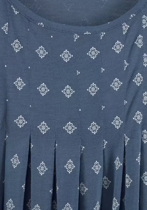 Kurze Kleider|Beachtime Strandkleid Blau-Bedruckt