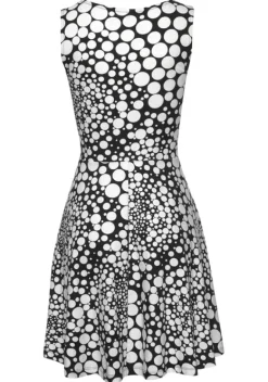 Kurze Kleider|Beachtime Strandkleid Schwarz-Weis-Bedruckt