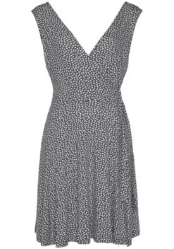 Kurze Kleider|s.Oliver Strandkleid Anthrazit-Rosa-Bedruckt