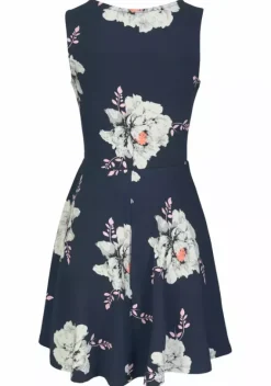 Kurze Kleider|Beachtime Strandkleid Blau-Geblumt