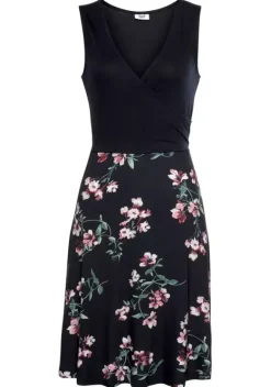 Kurze Kleider|Beachtime Strandkleid Marine-Geblumt-Bedruckt