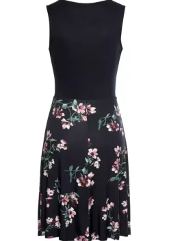 Kurze Kleider|Beachtime Strandkleid Marine-Geblumt-Bedruckt