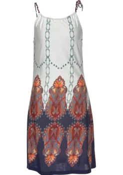 Kurze Kleider|Beachtime Strandkleid Weis-Bunt-Bedruckt