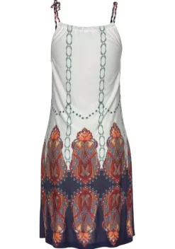 Kurze Kleider|Beachtime Strandkleid Weis-Bunt-Bedruckt