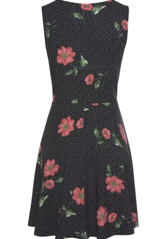 Kurze Kleider|Beachtime Strandkleid Schwarz-Rot