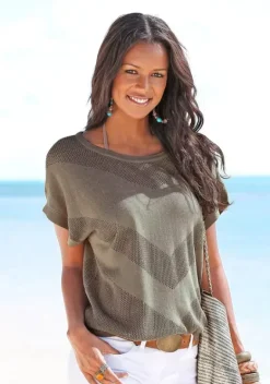Pullover|LASCANA Strandpullover Khaki