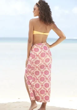Rocke|LASCANA Strandrock Orange-Pink Bedruckt