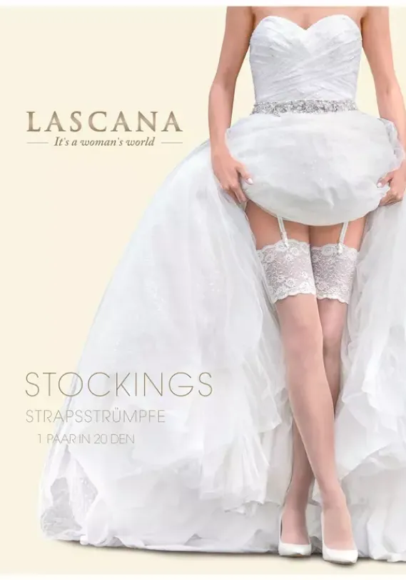 Socken|LASCANA Strapsstrumpfe Puder-Cream