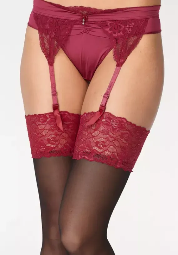 Socken|LASCANA Strapsstrumpfe Rubinrot