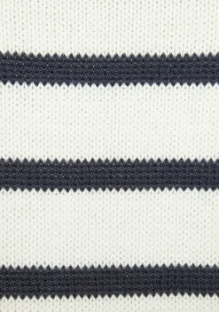 Pullover|Vivance Streifenpullover Weis-Marine