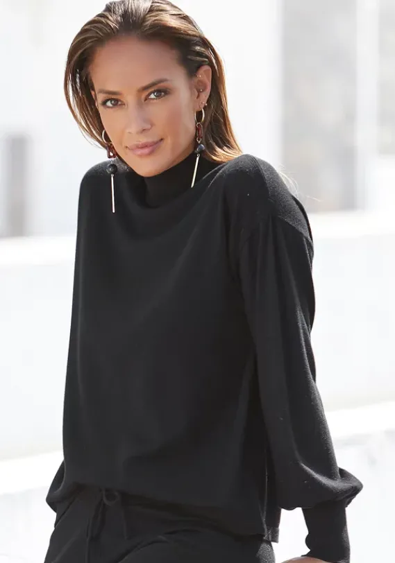 Strandmode|LASCANA Strickpullover Schwarz