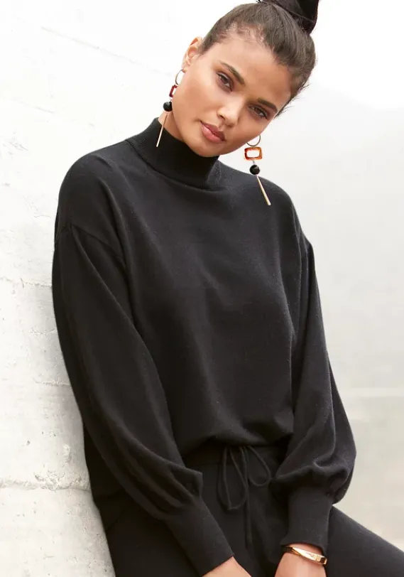 Strandmode|LASCANA Strickpullover Schwarz