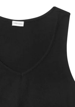 Damenshirts|LASCANA Stricktop Schwarz