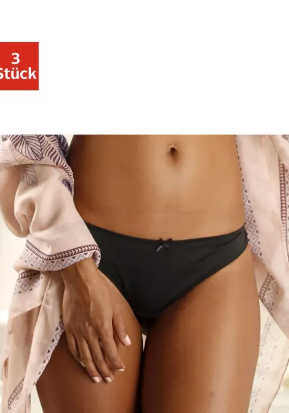 Strings|petite fleur String 3Xschwarz